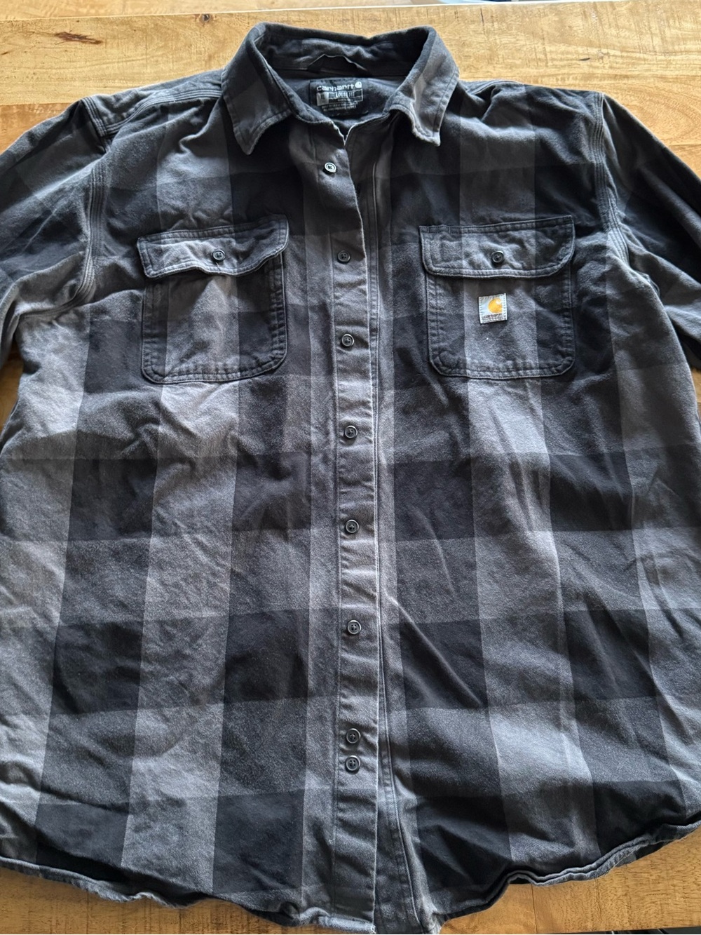 Carhartt Black and Gray Plaid Shirt